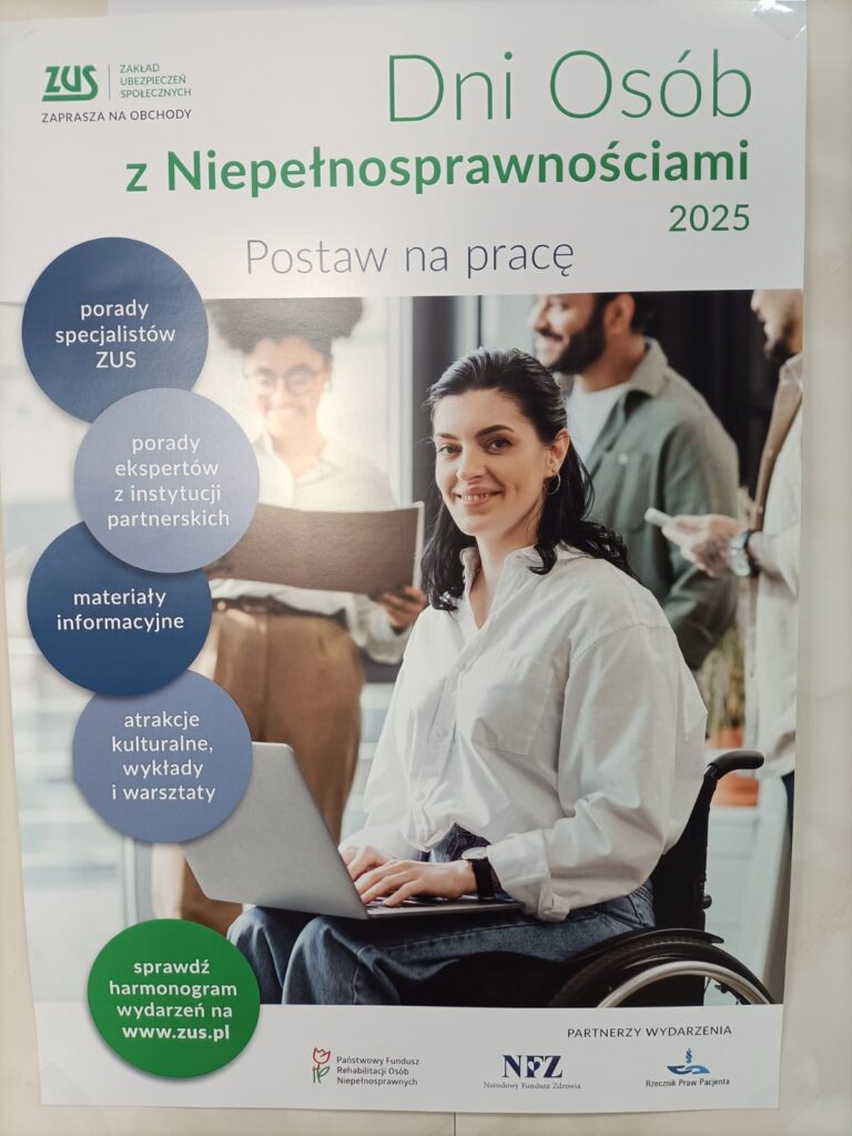 plakat przedstawiający dni osób z niepełnosprawnościami